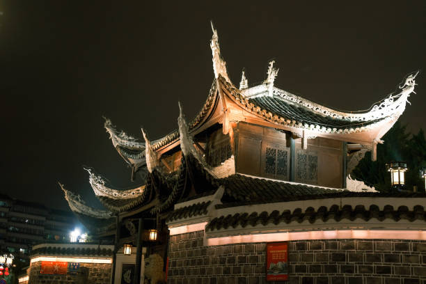 istock Historic buildings at night 1360001709