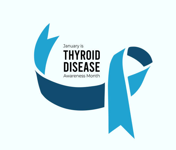 Thyroid Disease Awareness Month. Vector illustration on white Thyroid Disease Awareness Month. Vector illustration on white background thyroid disease stock illustrations
