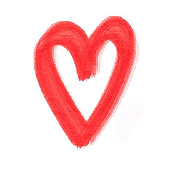 istock Red heart for valentine's day, symbol of love. Hand painted illustration. Design element for greeting card 1360008729