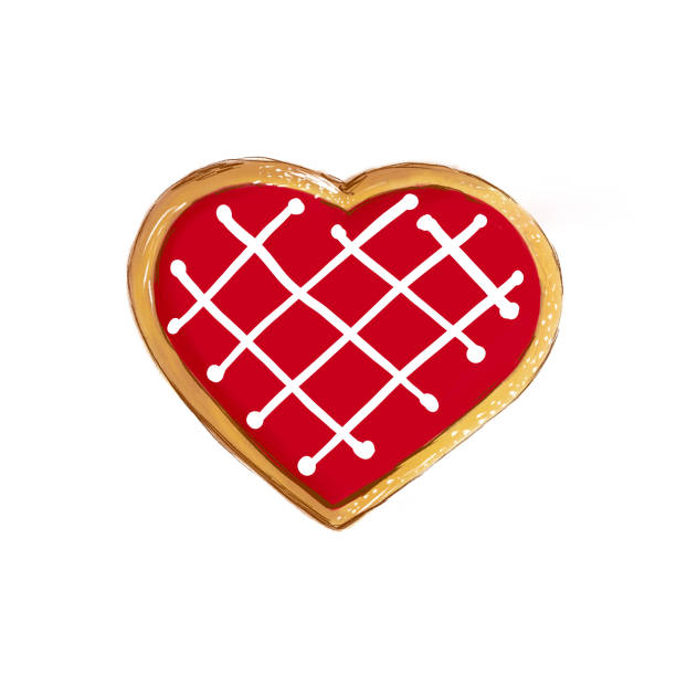 istock Christmas dessert. Red heart ginger cookie, isolated on white background 1360008765