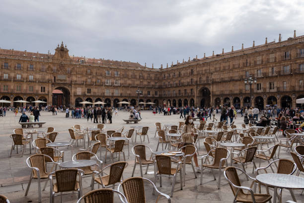 Plaza Mayor in Salamanca, Spain stock photo