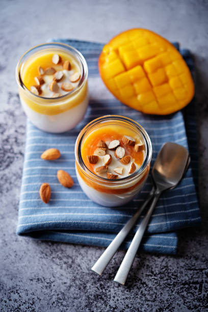 istock Greek yogurt mango healthy breakfast in a jar 1360011280