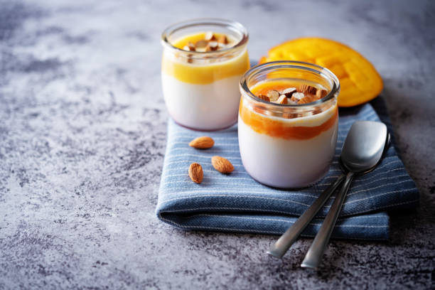 istock Greek yogurt mango healthy breakfast in a jar 1360011287