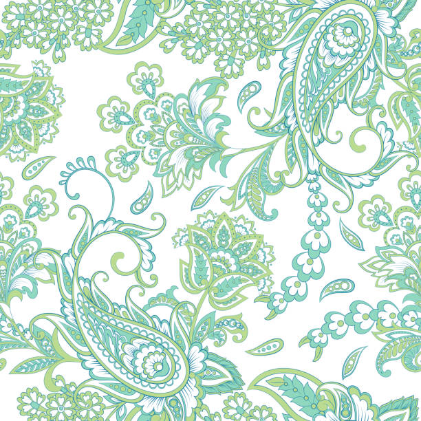 istock Paisley vector seamless pattern. Fantastic flower, leaves. Textile bohemian print. Batik painting. Vintage 1360014719