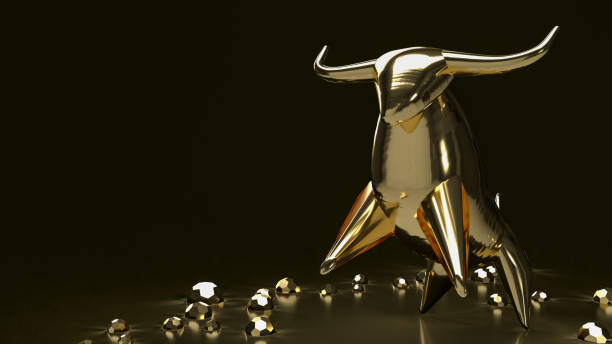 istock The gold bull on black background for business concept 3d rendering 1360016472