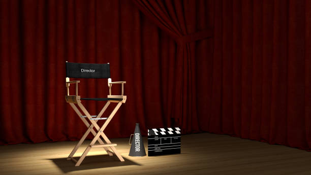 istock Director's chair on stage 1360021412