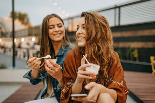 istock Two girls having fun on summer day 1360022211