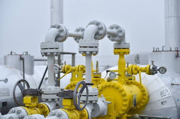 istock Industrial details from a natural gas storage facility 1360026284