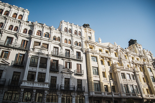 Apartment building facade in Madrid