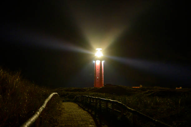 istock Texel lighthouse in the dunes during a stormy autumn night 1360031667