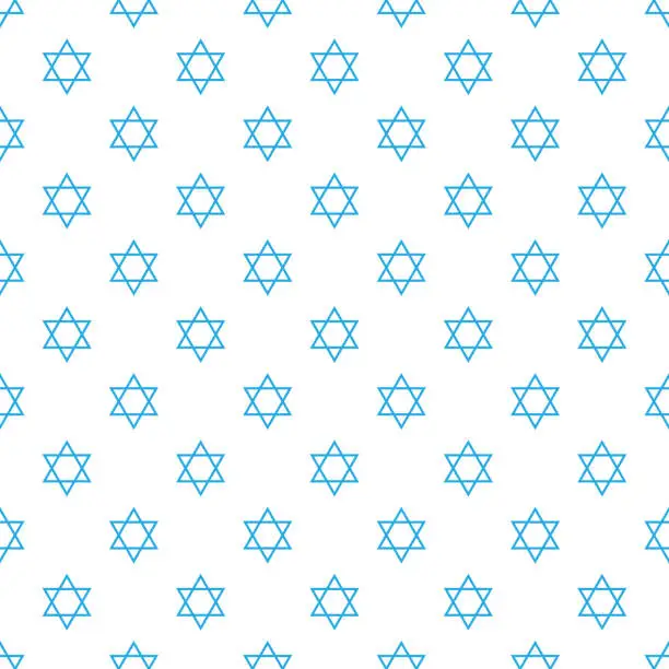 Vector illustration of Magen David star pattern vector illustration. Jewish Israeli symbol pattern, ornament. Star of David background.