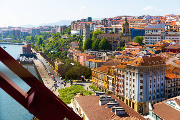 istock Portugalete from Vizcaya Bridge 1360034985