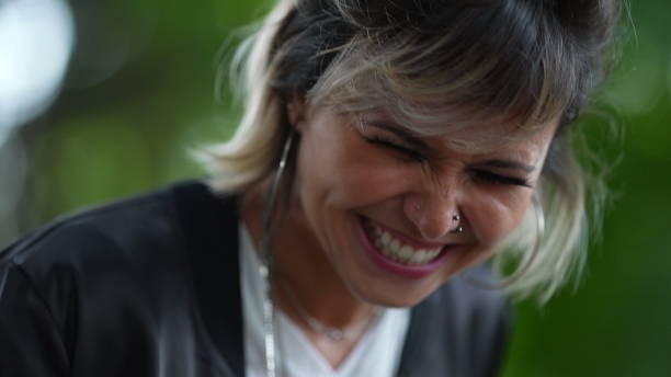 istock Woman authentic laugh and smile 1360035723