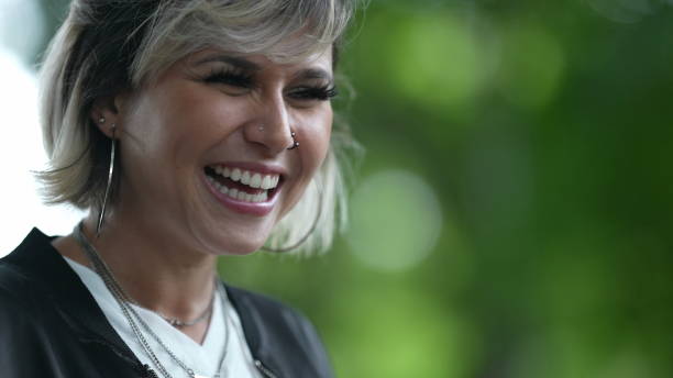 istock Woman authentic laugh and smile 1360035739