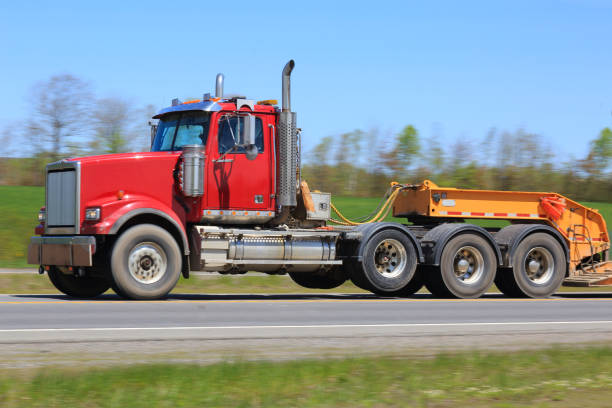 istock Semi-truck on highway 1360035958