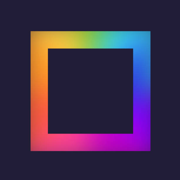 Smooth Gradient Blur Blend Frame Gradient blend blur rainbow glow square frame modern design. change borders stock illustrations