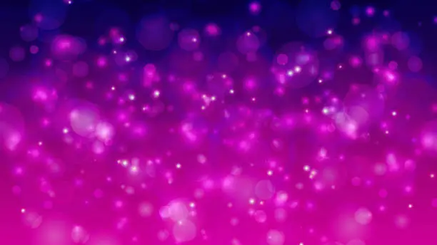 Vector illustration of Purple glittering lights background image.