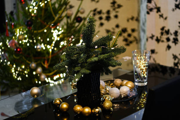 istock Golden snowflake decoration on Christmas tree 1360047407