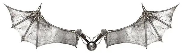 Photo of Steampunk wings bat isolated