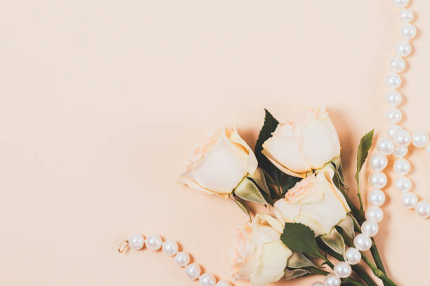 istock Elegant feminine pearl necklace 1360059157