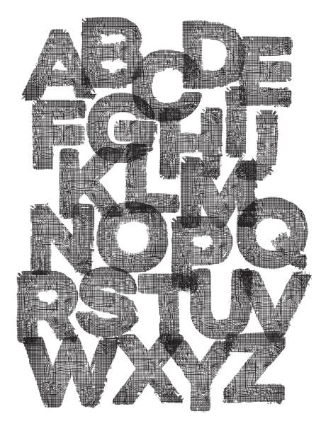 istock Black and white letters of the English alphabet 1360060407