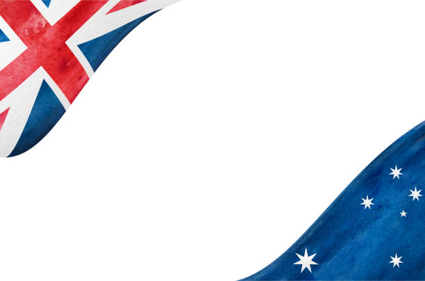 istock Beautiful drawing of the Australian Flag. Closeup 1360060941