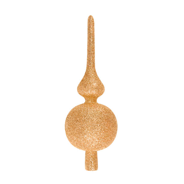 istock Golden glitter Christmas tree topper isolated on a white background. 1360064633