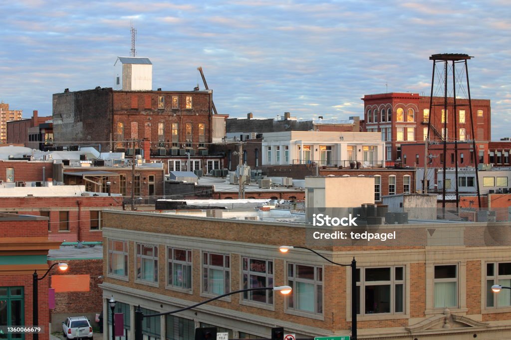 Springfield Missouri skyline of down town Springfield Missouri Downtown District Stock Photo