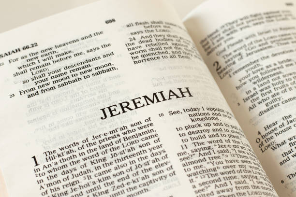 istock Open Holy Bible Jeremiah prophet Book Old Testament Scripture on white background 1360067425