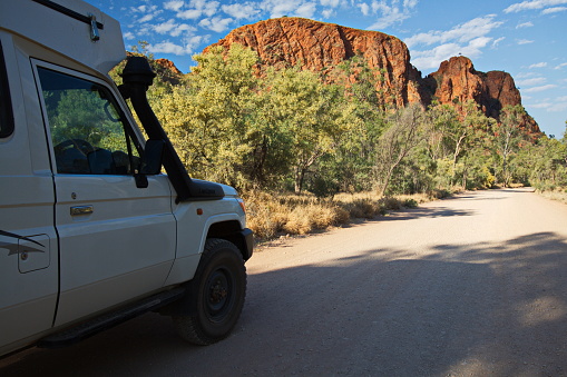 All-wheel drive adventure in East MacDonnell Ranges in Northern Territory,Australia