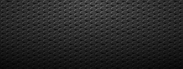 Abstract scaly background Abstract background of snake, dragon or fish scales in black colors. Squama texture. Roof tiles. squamata stock illustrations
