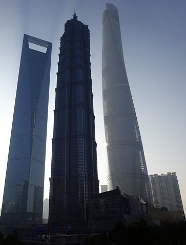Jin Mao Tower, Shanghai Tower and Shanghai World Finantial Centre, Shanghai, China