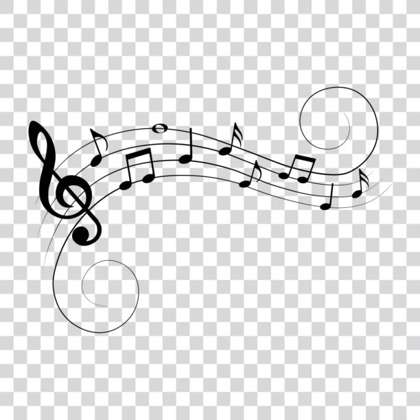 ilustrações, clipart, desenhos animados e ícones de notas musicais, símbolos, ilustração vetorial. - musical note