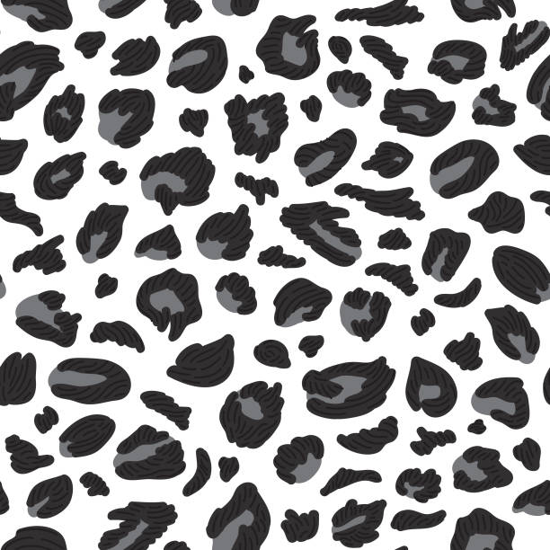 ilustrações de stock, clip art, desenhos animados e ícones de wild and bright 90s snow leopard print spotted pattern - snow leopard