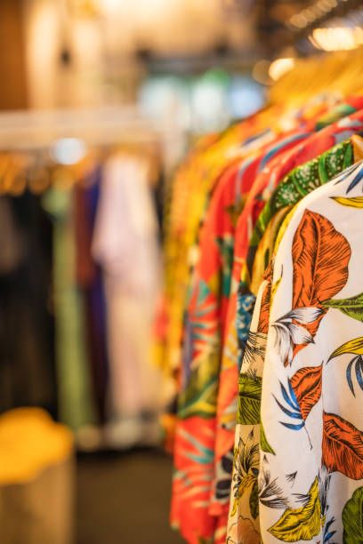 istock shirt and clothes for aloha summer hanging on a shelf 1360107913