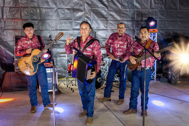 istock Latin music group posing before a concert 1360109485
