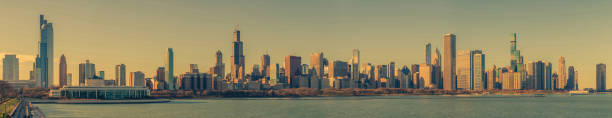 istock Panoramic Skyline of Chicago Downtown Illinois 1360114375