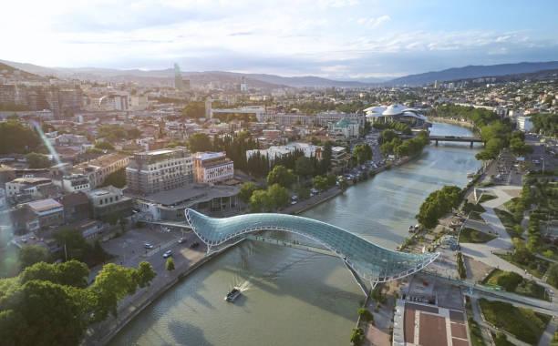 istock Tbilisi landscape with freedom bridge 1360131372