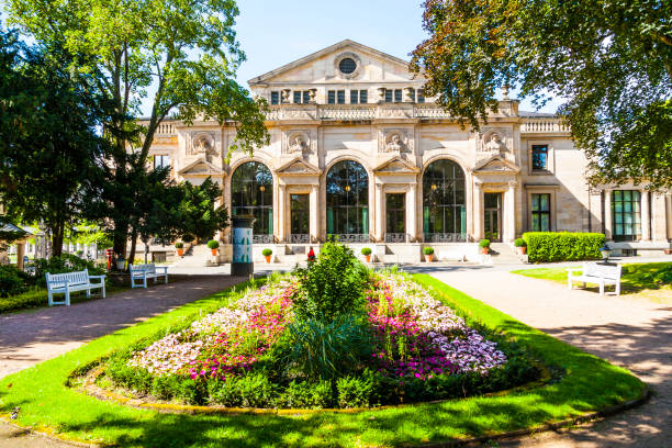 famous casino in Wiesbaden Wiesbaden, Germany - July 15, 2012: famous casino in Wiesbaden, Germany in daytime. kurhaus casino stock pictures, royalty-free photos & images