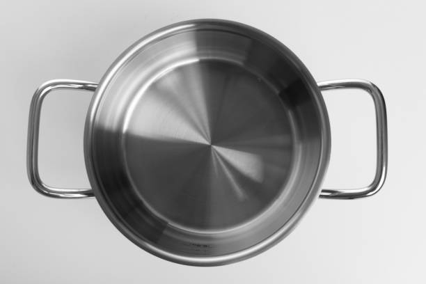istock empty pan metal stainless steel on white background top view 1360132321