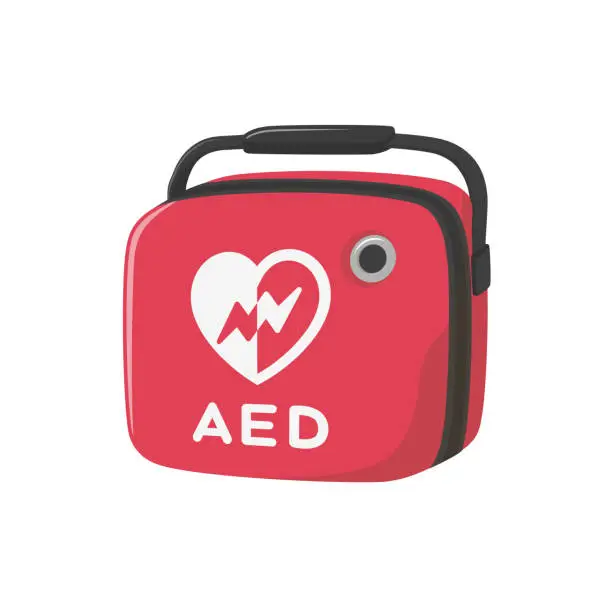 Vector illustration of AED body. Automated external defibrillator.