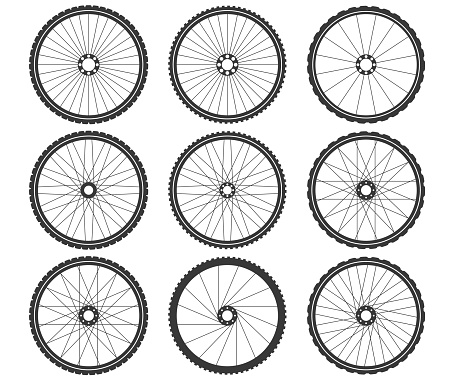 Bibycle wheel icon set