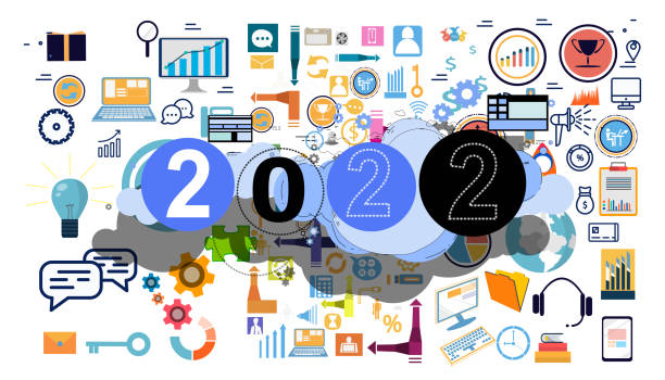 istock Happy New Year 2022 logo text,design card, banner,icon set,Vector  idea and concept creativity illustration business  innovation technology modern. 1360139244