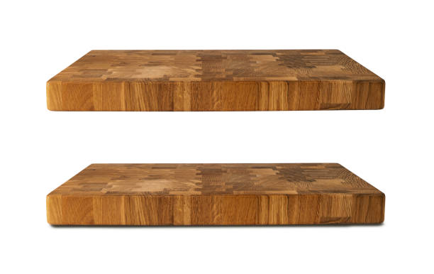 istock Oak kitchen chopper board isolated on white. Ready for clipping path. With falling shadow and not. 1360139978