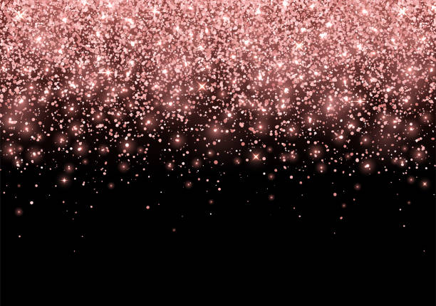 Holiday Rose Gold Sparkling Glitter Scattered On Black Background Vector  Stock Illustration - Download Image Now - iStock