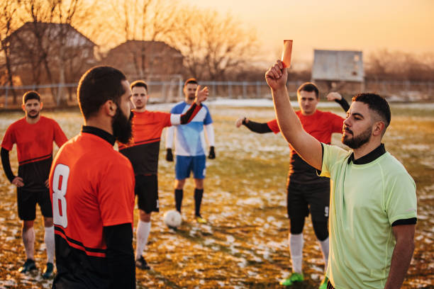 istock Player receiving a red card 1360144672