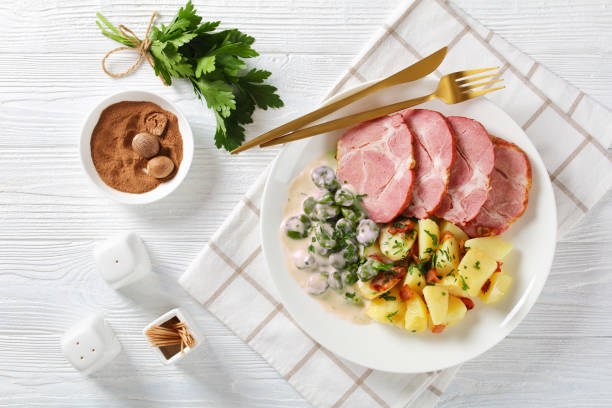 istock Judd mat gaardebounen, pork neck with broad beans 1360147998