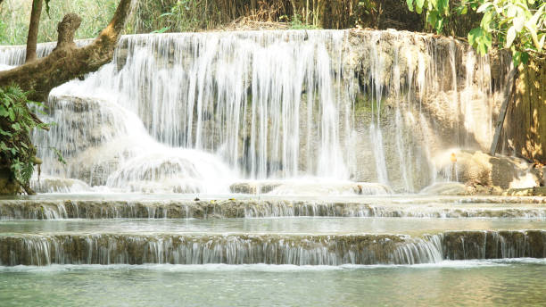 istock Kuang Si Waterfall and pools in tropical rain forest in Laos. 1360152291