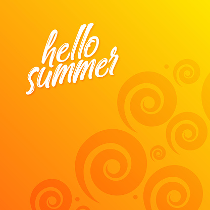 Lettering composition of Summer Vacation stock illustration on abstract background.