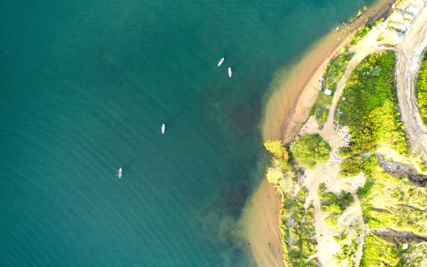 istock People kayaks on the lake aerial view 1360160439